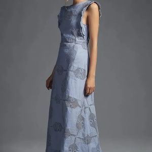 anthropologie Magali Pascal Eyelet Maxi Dress SZ S